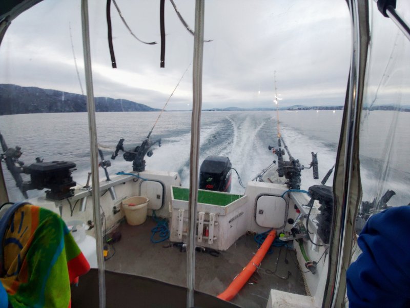 Looking back, from the warm area.  We only go back there on cold days to set rods, land fish, and cook food